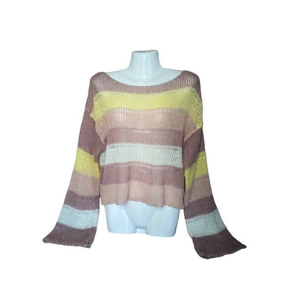 NWT Nasty gal Laguna Stripe Crop Sweater Size M - Picture 5 of 6